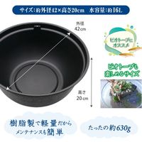 メダカ元気 メダカのための飼育鉢 黒 420 1個 ジェックス