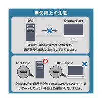 ホーリック Displayport→DVI変換ケーブル 2m DPDV20-723BB 1本 67-2507-72（直送品）