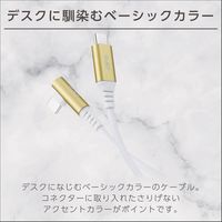 USB-Cケーブル USB Type C to C 2m L字 ILMF イエロー U2C-CCL20NYL-IL エレコム 1個