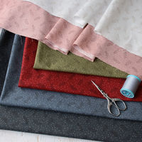 Patchwork Collection フラワーパターン スケア プリント生地 ブルー 巾約110cm×5mカット LR3087C-F-5（直送品）