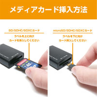 ナカバヤシ SD・microSD カードリーダー ライタ Type-C ケーブル6cm USR-CSD1/BK 1個