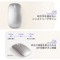 ワイヤレスマウス Bluetooth 無線レシーバー 乾電池式 シルバー 3R-MOB01SL 1個 スリーアールソリューション