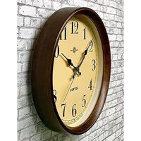 さんてる レトロ電波時計 メモリー 置き掛け兼用 直径285×奥行64mm アンティークブラウン SR27_A 1個（直送品）