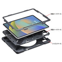 サンワサプライ iPad12.9インチ用耐衝撃ケース(ハンドル、スタンド、ショルダーベルト付き) PDA-IPAD2017BK 1個