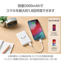 モバイルバッテリー 超コンパクト 軽量 USB-C×1 15W 5000mAh DE-C48-5000WF エレコム 1個