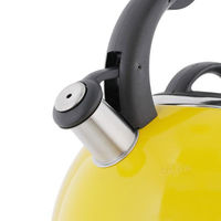 ベストコ やかん 笛吹き ケトル 2.5L ステンレス製 IH 対応 イエロー NQ-0021 1個