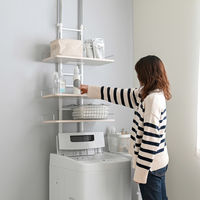 佐藤産業 WALF ウォルフ 洗濯機ラック 幅615×奥行270×高さ2070～2670mm ホワイト WS270-50 WH 1台（直送品）