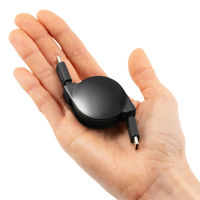 USB Type-Cケーブル 巻取り式 PD60W ブラック KU-CCP60M08BK 1本 サンワサプライ