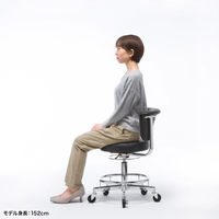 サンワサプライ 作業用ワークスツール 幅495×奥行495×高さ710～840mm ブラック SNC-RD10VBK 1脚（直送品）