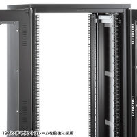 サンワサプライ 19インチラック(24U) 幅600×奥行600×高さ1300mm ブラック CP-SVNA2460BK 1台（直送品）