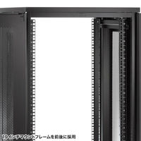 サンワサプライ 19インチラック メッシュ(18U) 幅600×奥行600×高さ1030mm ブラック CP-SVNA1860MBK 1台（直送品）