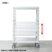 サンワサプライ 複合機向けサイドラック 幅350×奥行600×高さ400～550mm ホワイト LPS-F120 1個（直送品）