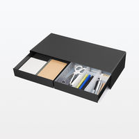 無印良品 スチールモニタースタンド 引出付 ワイド ダークグレー 約幅500×奥行230×高さ110mm 良品計画