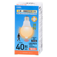 オーム電機 LEDセンサー E26 4.7W 電球色 06-5587 1個
