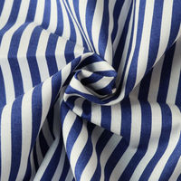 日本紐釦 ストライプ柄 スケア プリント生地 水色×白 HS1282-4-6M 1カット(110cm×6m)（直送品）