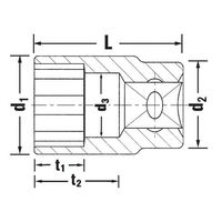 エスコ 1/2”DRx31mm ソケット EA617ZA-31 1個（直送品）