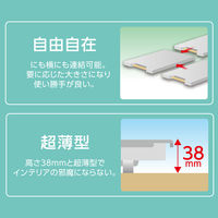 山善(YAMAZEN)　連結できる平台車 超薄型 ハンドル付き スレスレキャリー ホワイト　YSS-38(WH)　1台