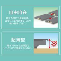 山善(YAMAZEN)　連結できる平台車 超薄型 ハンドル付き スレスレキャリー グレー　YSS-38(GY)　1台