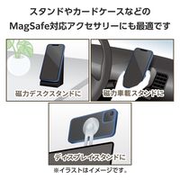 MagSafe 磁力ワイヤレス充電対応 シール 薄型 マグネット リング ホワイト AMS-MAGST2WH エレコム 1個