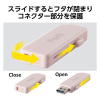 USBメモリ 32GB USB3.2(Gen1) スライドシャッター式 ピンク MF-SKU3032GPN エレコム 1個