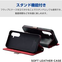 Galaxy A55 5G ケース レザー 手帳型 衝撃吸収 ブラック PM-G243PLFYBK エレコム 1個（直送品）