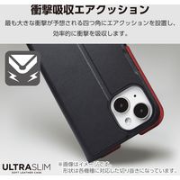 Google Pixel 8a ケース レザー 手帳型 超軽量 ブラック PM-P241PLFUBK エレコム 1個