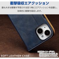 Google Pixel 8a ケース レザー 手帳型 衝撃吸収 ネイビー PM-P241PLFYNV エレコム 1個