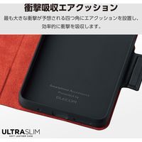 motorola moto g24 ケース レザー 手帳型 衝撃吸収 超軽量 ブラック PM-R241PLFUBK エレコム 1個