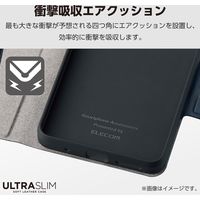 Xperia 10 VI SO-52E ケース レザー 手帳型 超軽量 薄型 ネイビー PM-X241PLFUNV エレコム 1個