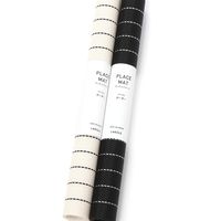 【LAKOLE/ラコレ】 ボーダー柄ランチョンマット ブラック