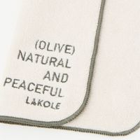 刺繍ハンドタオル OLIVE 1セット（1枚×2） LAKOLE/ラコレ