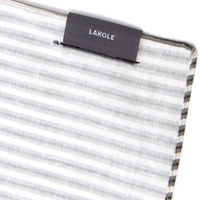 コットンプリントハンカチ（ストライプ） チャコール LAKOLE/ラコレ