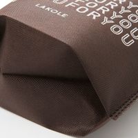 不織布巾着ギフトバッグ（M） ブラウン 1セット（2個） LAKOLE/ラコレ