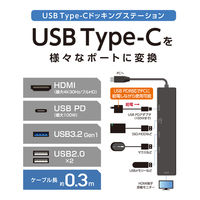 ナカバヤシ Type-C ドッキングステーション 4K対応 UDS-2K01P 1個