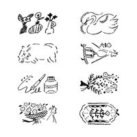 デザインフィル スタンプ 回転印 ダイヤル アンティーク柄 35580006 1個