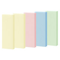 【強粘着】アスクル はたらく 強粘着ふせん 75×25mm　パステル4色アソート(短冊)　5冊　 オリジナル（わけあり品）