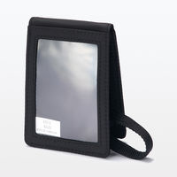 無印良品 自立するカードホルダー リール付 約幅80×奥行10×高さ110mm 黒 良品計画