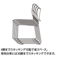 アイリスチトセ ループスタッキングチェア ネイビー ASLN-W-V ホワイト/ネイビー 椅子 ミーティングチェア 1脚 オリジナル