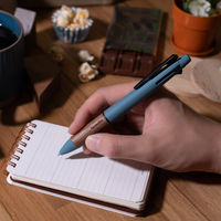 三菱鉛筆 ジェットストリーム × karimoku 多機能ペン 4&1 スチールブルー MSXE5KF05.71 1セット(1本×3)