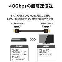 エレコム HDMIケーブル HDMI2.1 ウルトラハイスピード 8K/60Hz 3m 黒 ECDH-HD21E30BK 1個（直送品）