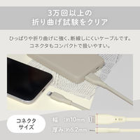 オウルテック 編み込みシリコンケーブル Type-AtoL キナリ OWL-CBSRLA15-KI 1個