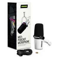 SHURE カーディオイドダイナミック型ポッドキャストマイクロホン ホワイト MV7+-W-J 1個（直送品）