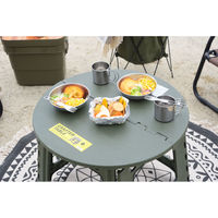 東谷 ROOM ESSENCE クラフターテーブル サークル 幅580×奥行580×高さ460mm グリーン LFS-414GR 1台（直送品）