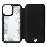 PGA iPhone13 Pro用 ガラスフリップケース ミッキーマウス ブラック PG-DGF21N01MKY 1個（直送品）