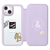 PGA iPhone13 mini用 ガラスフリップケース トムとジェリー パープル PG-WGF21J01TAJ 1個