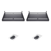 Startech.com サーバーラック棚板 放熱スリット付きトレイ 2枚組 1U 奥行き40cm CABSHELF116V2PK 1セット(2枚入)