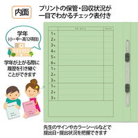 プラス 紙製ファイル キャリア・パスポート フラットファイル A4 児童用 グリーン 91386 1袋（10冊入）