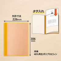 プラス クリアファイル 通知表ファイル A4 6ポケット タテ入れ オレンジ 79875 1箱(1袋(10冊入)×10)