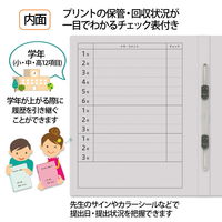 プラス 紙製ファイル キャリア・パスポート フラットファイル A4 児童用 グレー 91389 1箱(1袋(10冊入)×10)