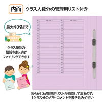 プラス 紙製ファイル キャリア・パスポート フラットファイルA4 クラス用 バイオレット 91372 1箱(1袋(10冊入)×10)